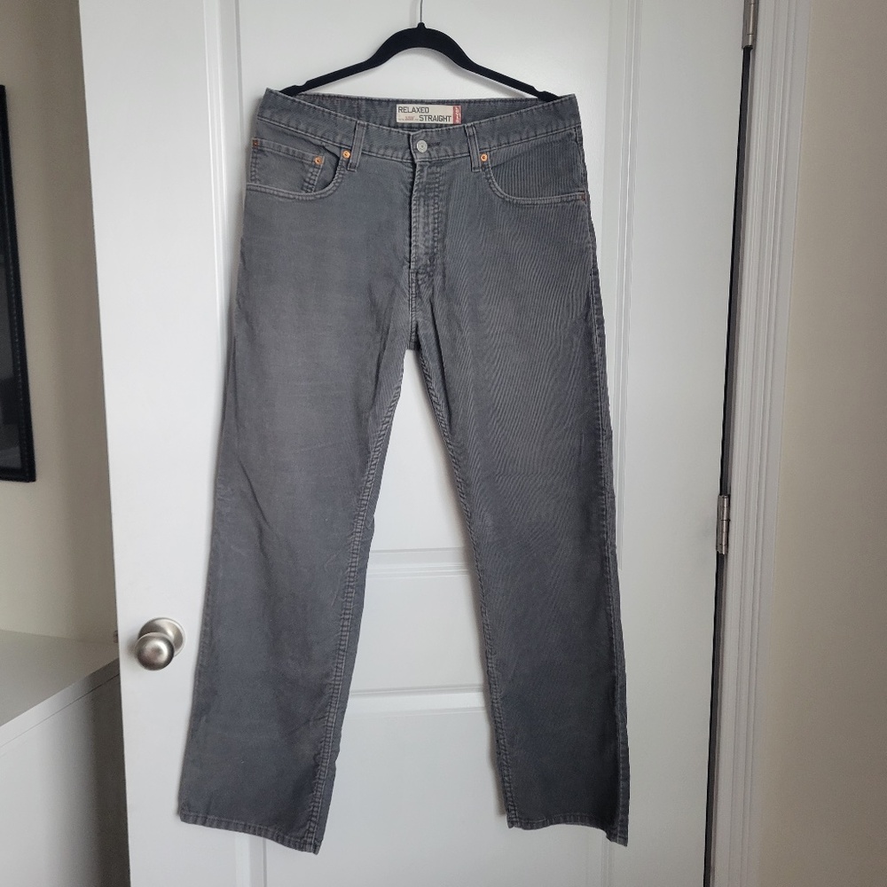 Levi's 559 Men's Relaxed Fit Straight Leg Gray Corduroy Pants - Size 33x32